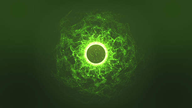 istock 3d illustration of abstract green circle with light effect. 1366752376