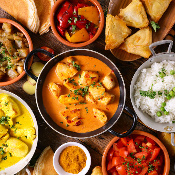 indian food selection- top view