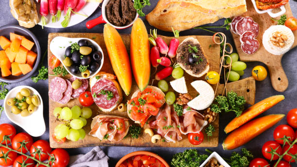 istock assorted of tapas, snacks- summer buffet food party 1366752471