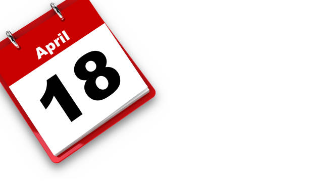 día de impuestos calendario 18 de abril - calendar tax april day fotografías e imágenes de stock