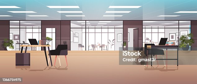 istock creative workplace modern cabinet empty no people office interior contemporary co-working center 1366754975
