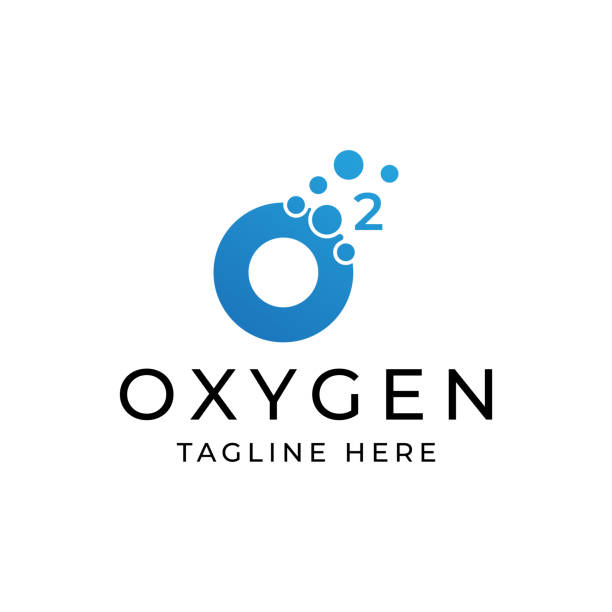 모던한 산소 로고 디자인 - oxygen stock illustrations