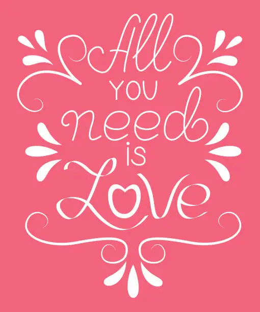 Vector illustration of All you need is love