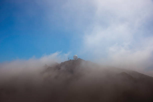 Radarstation on the mountain Pico Arieiro, Madeira, Portugal, Europa on 1810 meters high , it belongs to portugal