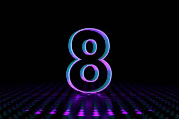 Photo of Neon colored NUMBER 8