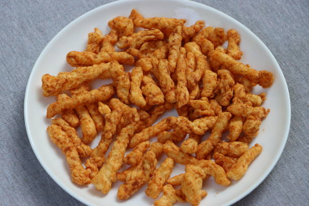 istock Spicy tangy Indian snack on white plate 1366766486