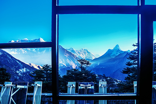 Mt. Everest outside the window.