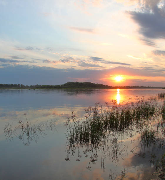 イルティシュ川の夕べ - irtysh river ストックフォトと画像