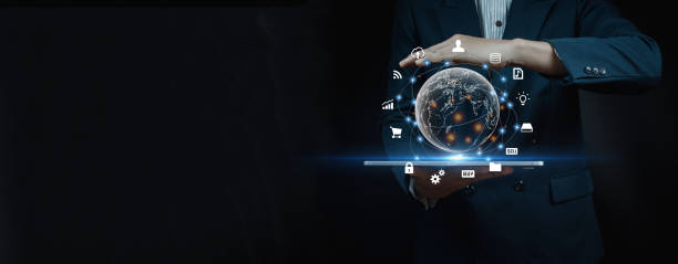 istock Businessmen using mobile phones, Mars, global Internet connection technology 1366771763