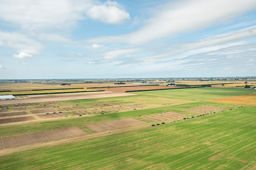 Aerial view of Agricultural land in Ontario Canada.