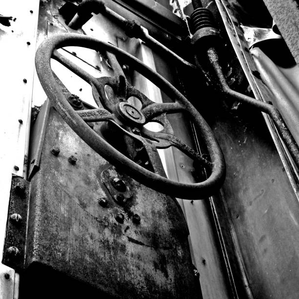 istock Industrial Chain Wheel on Train Car 1366777597