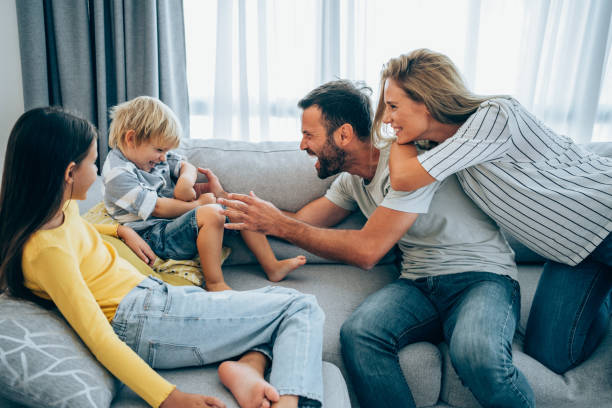 istock Happy family at home. 1366778239