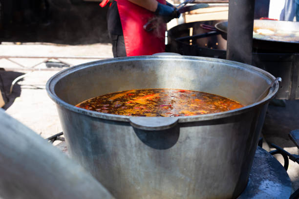 istock Bograch soup is cooked in a large vat 1366781080