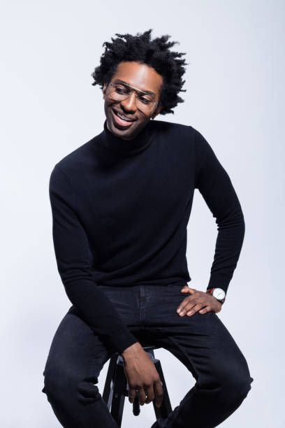 istock Portrait of handsome man in black turtleneck 1366781116