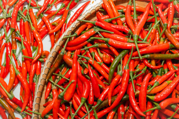 istock Organic fresh red chili flakes with Thai spices. 1366784721