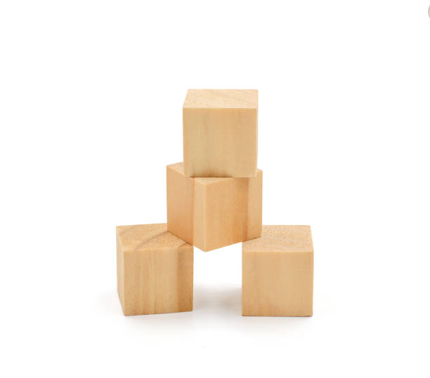 istock wooden cube block square geometry. isolated on a white background. with clipping path. 1366786710