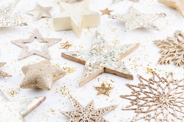 istock New Year celebration and Christmas background, Christmas decorations top view. 1366787874