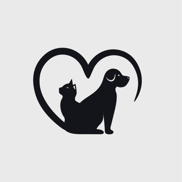 애완동물 아이콘 - 일러스트레이션 - silhouette animal black domestic cat stock illustrations