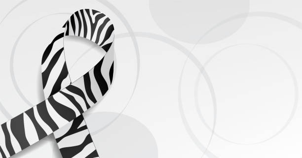 rare disease day concept. banner template with zebra ribbon awareness. vector illustration - beast cancer awareness month stock illustrations