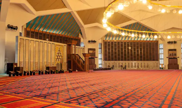 Lamp inside the King Abdullah Mosque in Jordan.