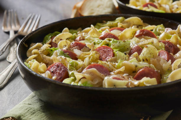 istock Haluska - Fried Cabbage and Noodles with Kielbasa 1366794366
