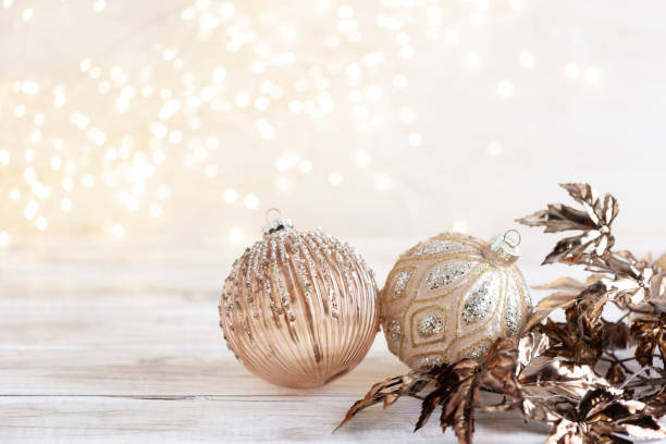 istock Golden christmas balls with bokeh. 1366795477