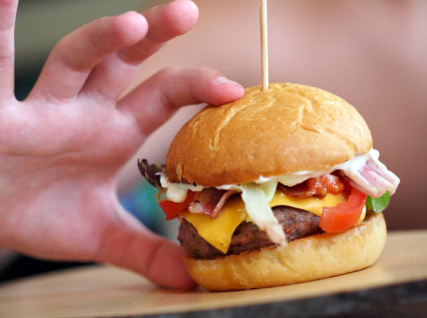 istock Delicious hamburger in the table 1366796003
