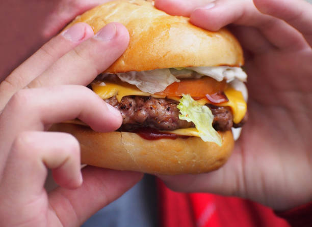 istock Delicious hamburger in the table 1366796140