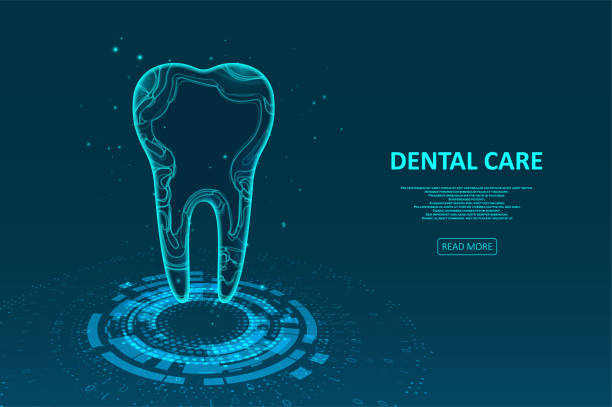 zahnpflege des zahnes - human teeth dental equipment three dimensional shape technology stock-grafiken, -clipart, -cartoons und -symbole