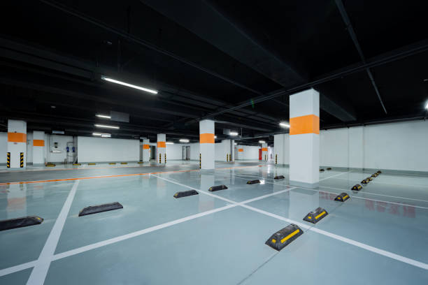 istock Underground parking lot, civil defense parking space 1366797406