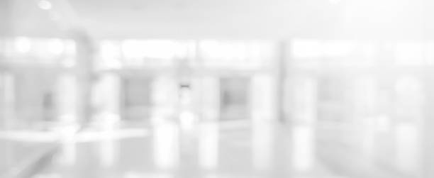 istock Abstract blurred modern interior domestic corridor with electronic lamp light of background for design banner and presentation concept 1366799861