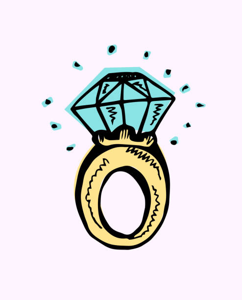 ダイヤモンドのリング。 - ring gold vertical wedding点のイラスト素材／クリップアート素材／マンガ素材／アイコン素材