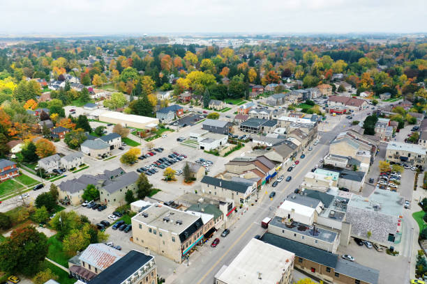 istock Aerial of Fergus, Ontario, Canada in fall 1366802870