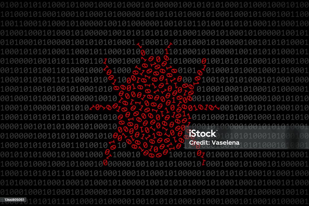 Coding Bug Red Bug Silhouette Composed From Red 0 And 1 Digits Over Binary Code Stock ...