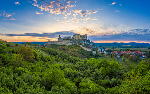 View to the Town Carcassone France over the trees.