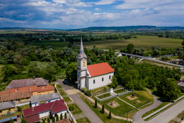 istock Agriculture land drone view in hungary 1366806418