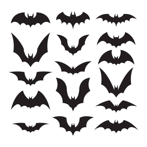 Set of bat silhouettes Set of bat silhouettes. Happy Halloween.Bat icons.
Vector illustration.
EPS 10. bats stock illustrations