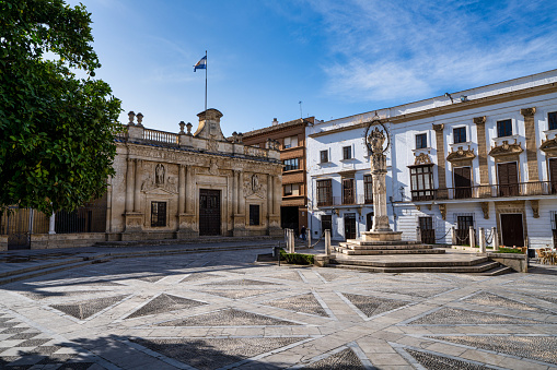 Historical square Plaza de la Asuncion in Jerez de la Frontera, Cadiz, Andalusia, Spain