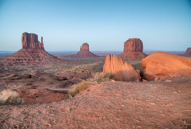 istock Sunset panoramic view of Monument Valley. West, Mitten and East buttes. 1366812216