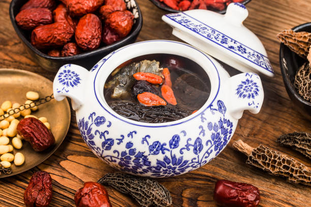istock Chinese cuisine: morel and turtle stew soup 1366813297