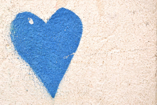 istock Stencil of blue heart 1366813698