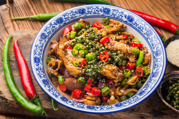 istock Stir-fried bullfrog with green and red peppers 1366815207