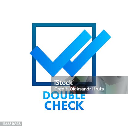 istock Double check, great design for any purposes. Vector logo illustration. Tick symbol. 1366816438