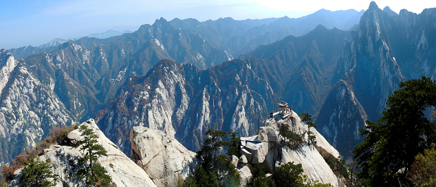 Hua-Shan is one of the five sacred mountains of Taoism in China. To reach it, thousands of pilgrims must travel one of the most dangerous trails in the world. The most daring who reach the top will find the Taoist temple and incredible views.