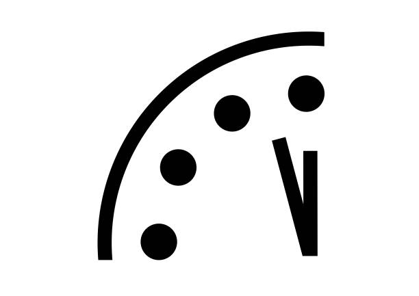 часы судного дня - doomsday clock stock illustrations
