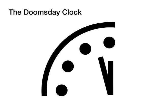 часы судного дня - doomsday clock stock illustrations