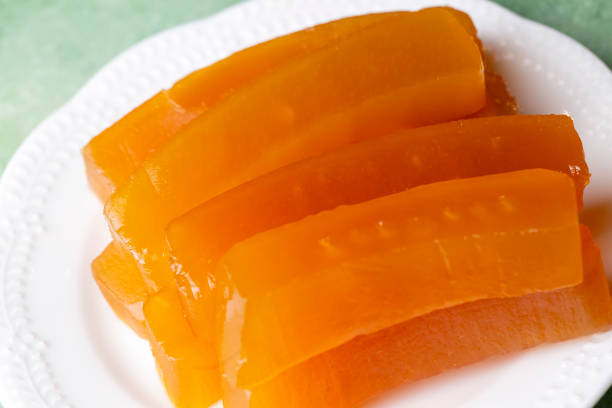 istock Traditional delicious Turkish cuisine; Pumpkin dessert or jam (Turkish name; Kirecte kabak receli or kabak tatlisi) 1366820944