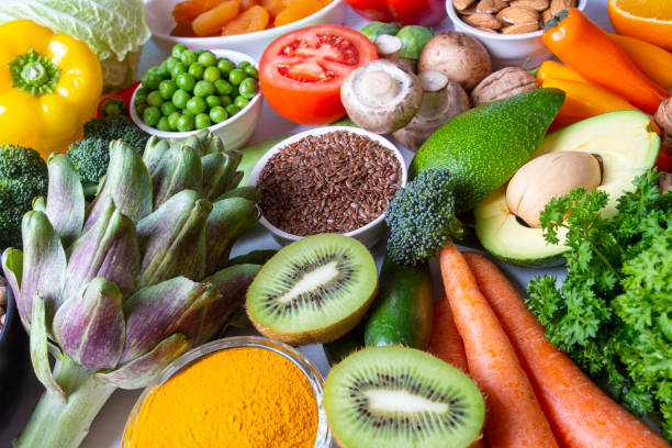 istock Healthy diet vegetables background. Clean and detox eating. 1366822334