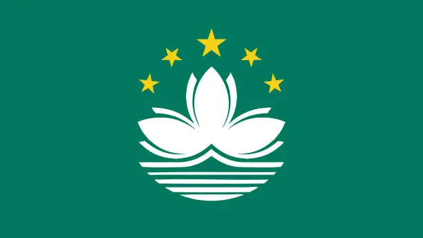 Vector illustration of National Flag of Macau Eps File - Macanese Flag Vector File