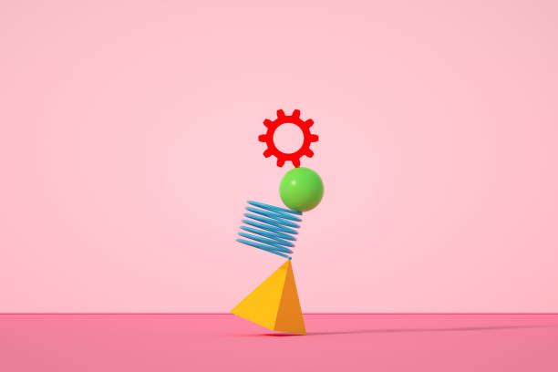 istock Balance, teamwork, minimal concept pink background 1366823653